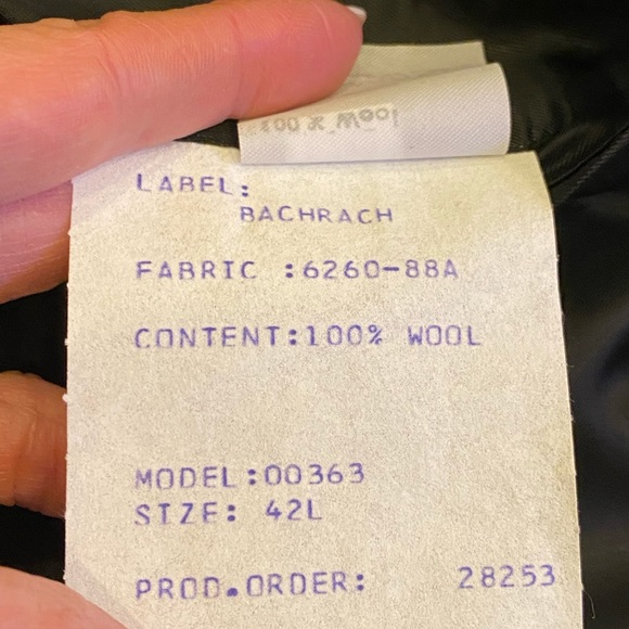 Bachrach Mens Charcoal Wool 3 Button Blazer  / Mens Size L 42 - Picture 14 of 15